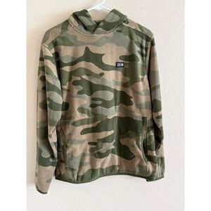 Mountain Hardwear Mens Camo Fleece Hoodie Pullover Green Brown Small